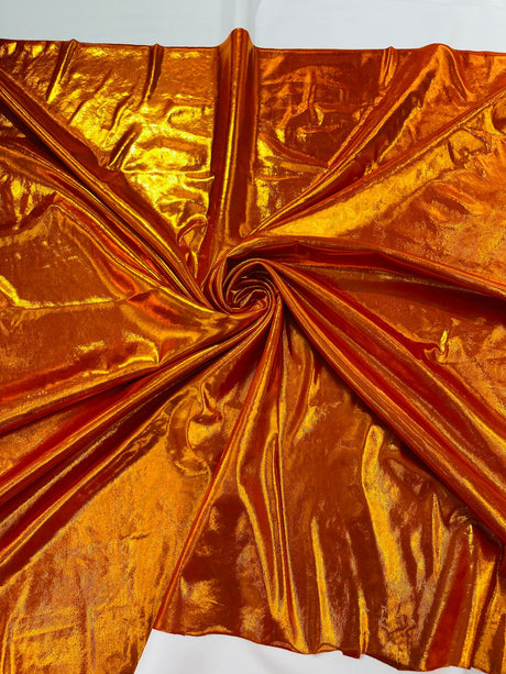 Metallic Spandex Foil Lame Fabric - Metallic Foil, 58/60" Width, 165 GSM, 0.45 MM, 25% Vertical Stretch, 10% Horizontal Stretch (1 Yard)