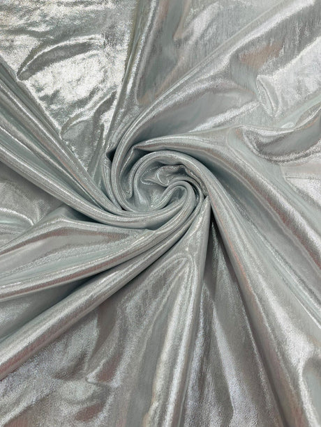 Metallic Spandex Foil Lame Fabric - Metallic Foil, 58/60" Width, 165 GSM, 0.45 MM, 25% Vertical Stretch, 10% Horizontal Stretch (1 Yard)