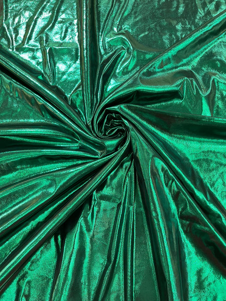 Metallic Spandex Foil Lame Fabric - Metallic Foil, 58/60" Width, 165 GSM, 0.45 MM, 25% Vertical Stretch, 10% Horizontal Stretch (1 Yard)