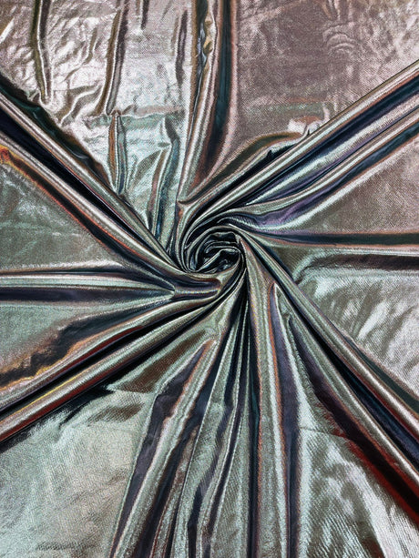 Metallic Spandex Foil Lame Fabric - Metallic Foil, 58/60" Width, 165 GSM, 0.45 MM, 25% Vertical Stretch, 10% Horizontal Stretch (1 Yard)