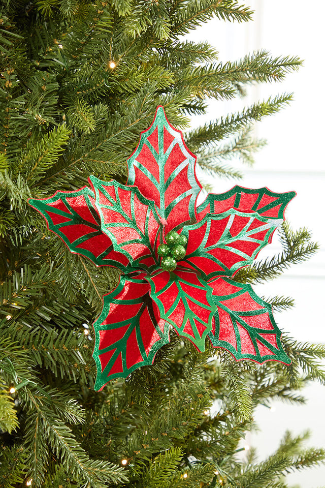 20" x 12" Metallic Poinsettia