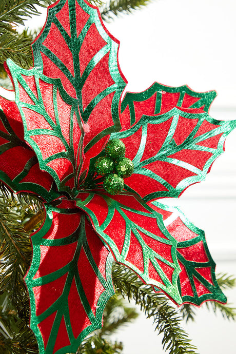 20" x 12" Metallic Poinsettia