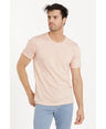 Lucky Blessed Life 3142P Polyester Cotton T-Shirt Fabric - Heather Apricot, Light Weight, Ribbed Neck, Side Seam, 4.2 Oz (1 Piece)