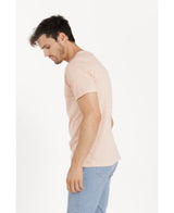 Lucky Blessed Life 3142P Polyester Cotton T-Shirt Fabric - Heather Apricot, Light Weight, Ribbed Neck, Side Seam, 4.2 Oz (1 Piece)