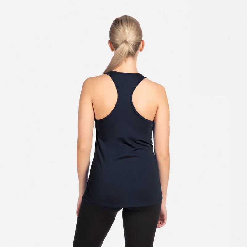 Next Level 1533 Women's Tank Top - Lightweight Cotton Poly Jersey Fabric - Midnight Navy, Racerback, Side Seamed, Curved Hem (1 Piece)