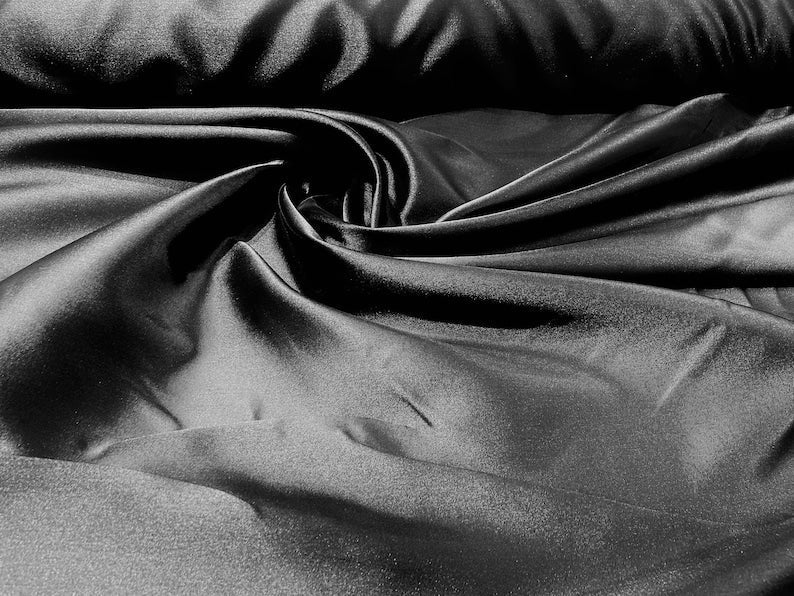Mikado Taffeta Stretch Taffeta Fabric - Black, Burgundy, Royal Blue, White, 58" Width (1 Yard)
