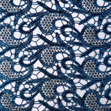 Milania Foiled Lace Polyester Fabric - Paisley Design, 45" Width (1 Yard)