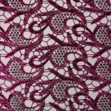 Foiled Lace Paisley in Fuchsia, Royal, Silver
