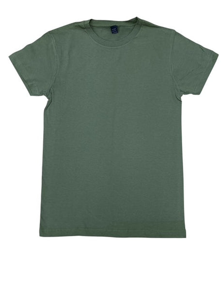 Lucky Friends 1001 100% Cotton Fabric - Military Green, Round Neck T-Shirt, 4.2 Oz, Tubular, 30 Single (1 Piece)
