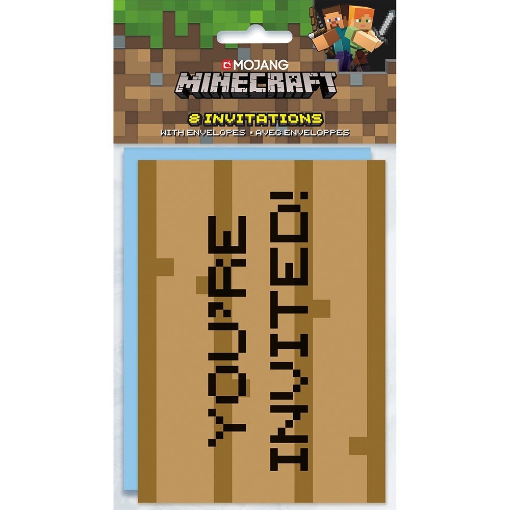 Minecraft Invitations 8 Pack