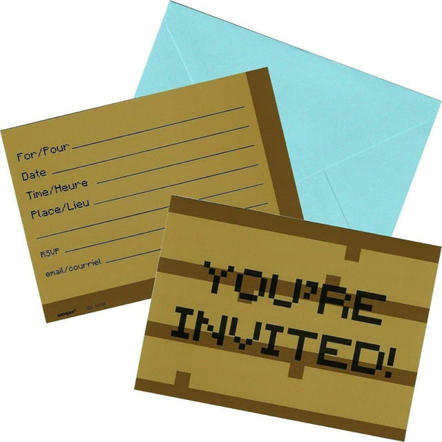 Minecraft Invitations 8 Pack