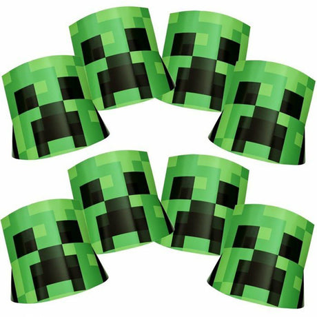 Minecraft Party Hats 8 Pack