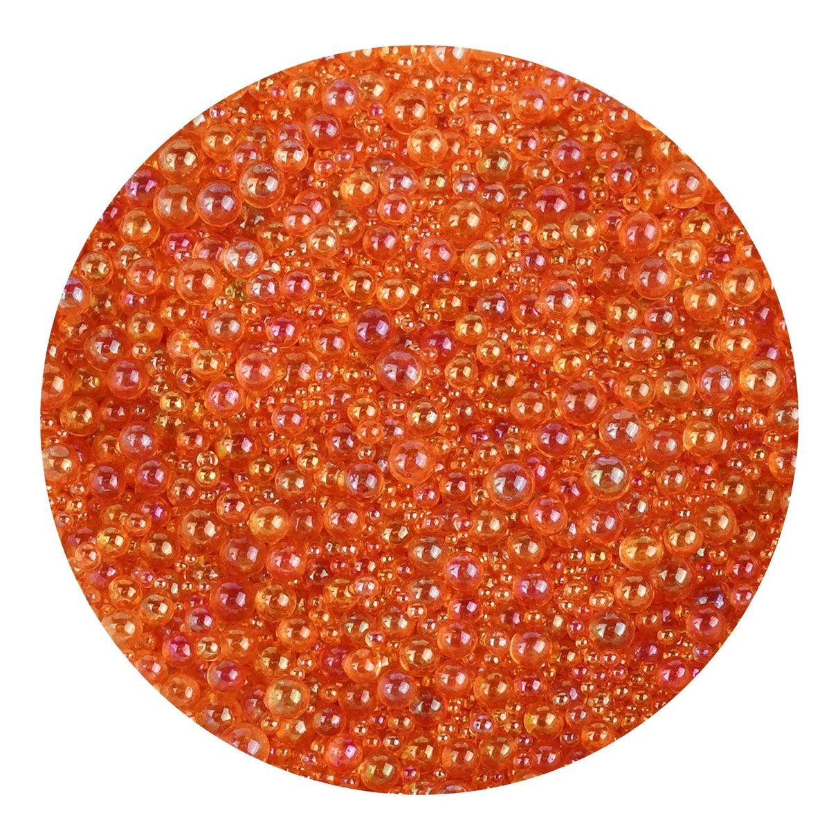 Mini Bubble Beads Glass - Orange (3.5 oz Bag)