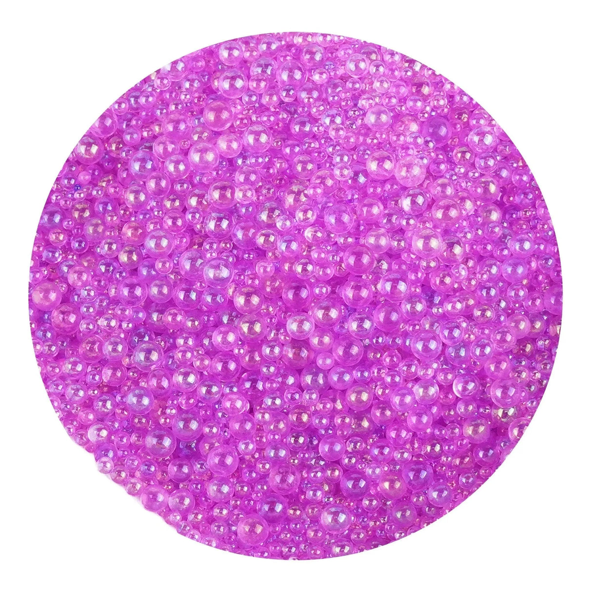 Mini Bubble Beads Glass - Fuchsia (3.5 oz Bag)