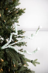 25” Mini Cottonball Peppermint Christmas Spray - Green/White