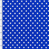 Printed Spandex Mini Poco Dot Tricot White Royal Blue