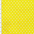 Printed Spandex Tricot White Yellow Mini Polka Dot