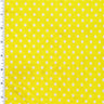 Printed Spandex Tricot White Yellow Mini Polka Dot
