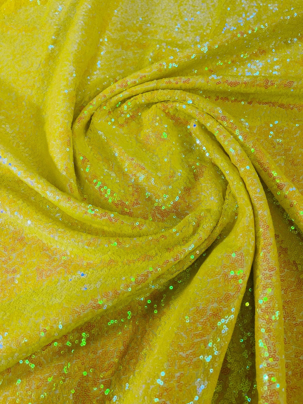 Mini Sequin Polyester Fabric - Iridescent Sequin Mesh, 52" Width (1 Yard)