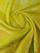 Mini Sequin Polyester Fabric - Iridescent Sequin Mesh, 52" Width (1 Yard)