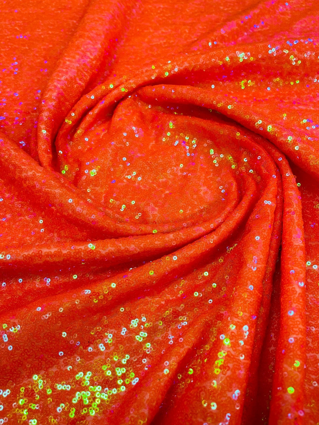Mini Sequin Polyester Fabric - Iridescent Sequin Mesh, 52" Width (1 Yard)
