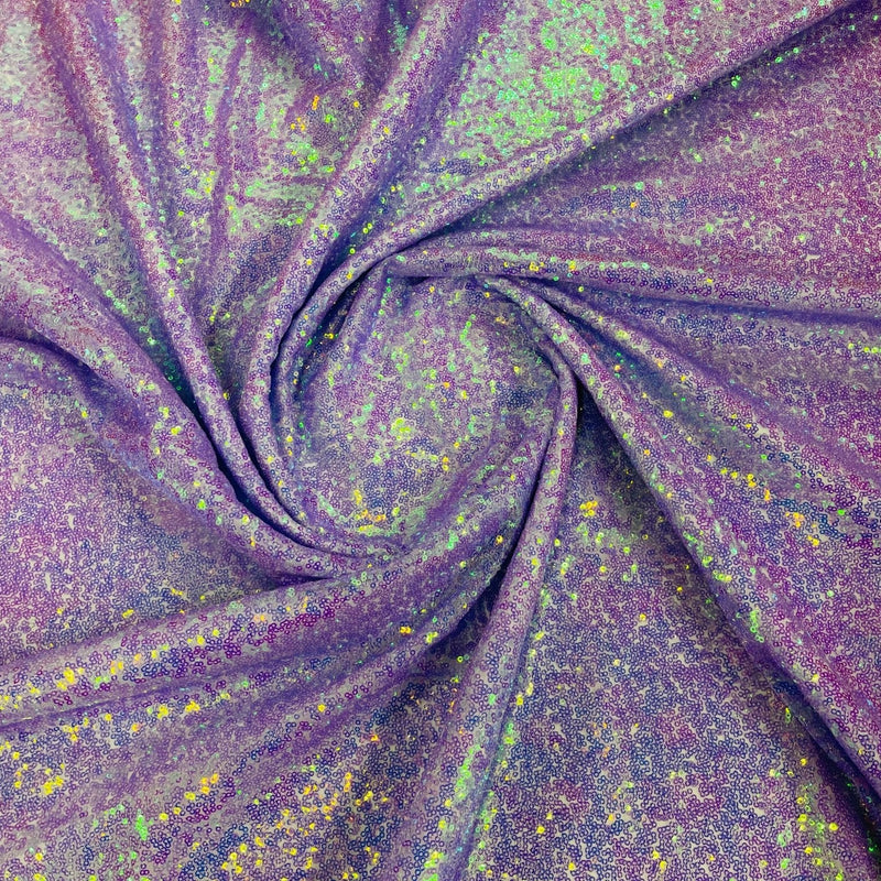 Mini Sequin Polyester Fabric - Iridescent Sequin Mesh, 52" Width (1 Yard)