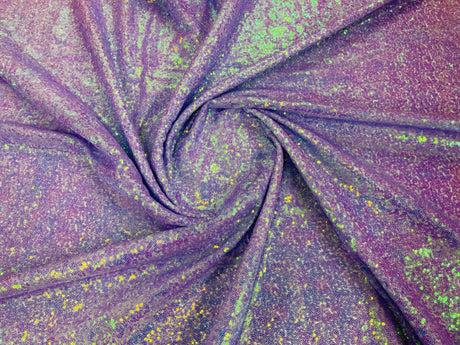 Mini Sequin Polyester Fabric - Iridescent Sequin Mesh, 52" Width (1 Yard)