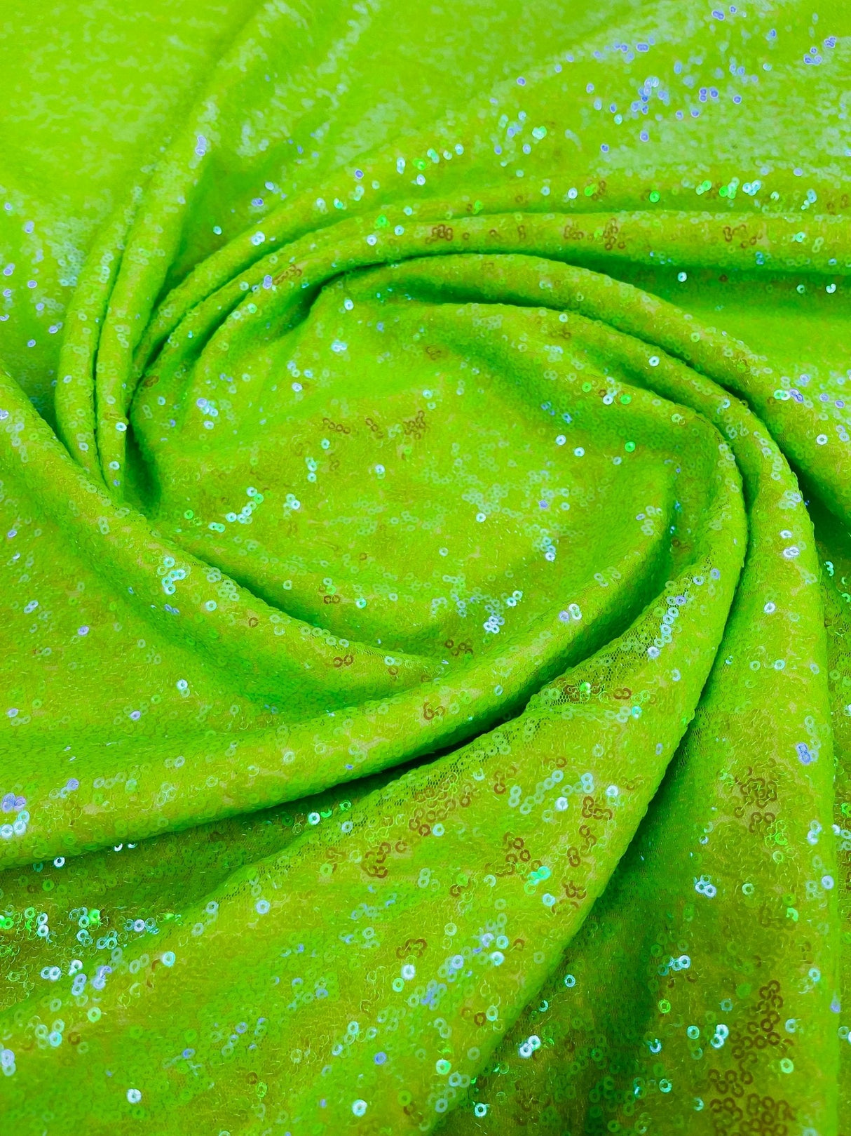 Mini Sequin Polyester Fabric - Iridescent Sequin Mesh, 52" Width (1 Yard)