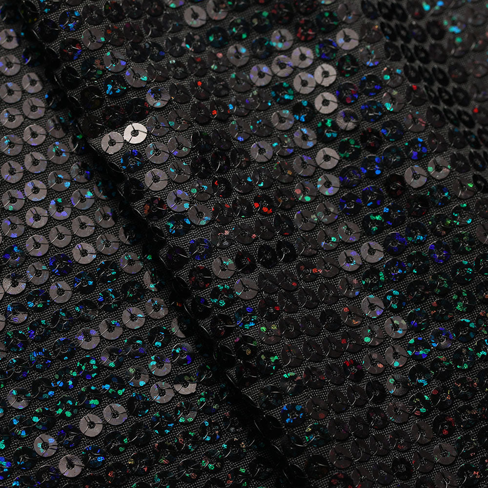 All-Over Mini Sequins Polyester Spandex Fabric - Gold, Red, Black, Round Sequins, 58/60" Width (1 Yard)