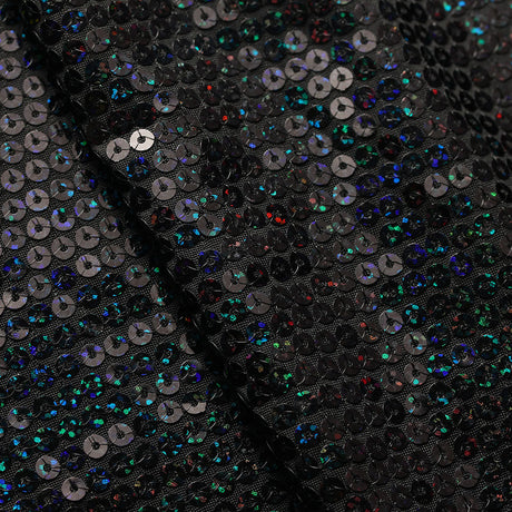 All-Over Mini Sequins Polyester Spandex Fabric - Gold, Red, Black, Round Sequins, 58/60" Width (1 Yard)