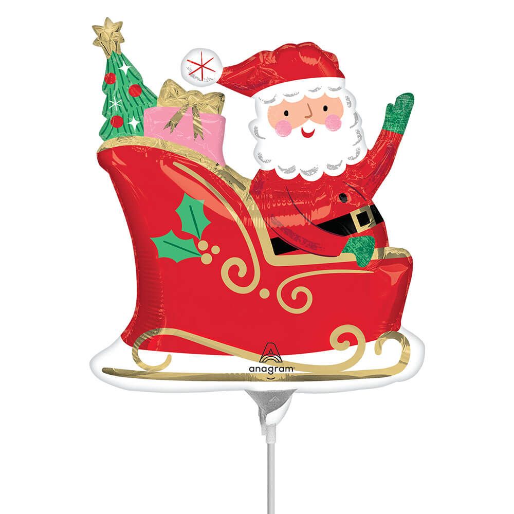 Mini Foil Balloon Santa Air-Fill Only