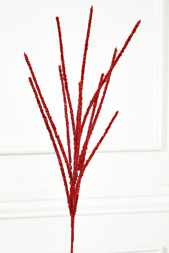 32” Red Mini Glitter Berry Grass Christmas Spray
