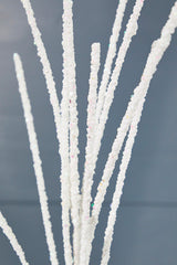 32 Inch Glitter Mini Berry Grass Spray – Iridescent White Decorative Christmas Floral Pick