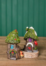 4.5” Mini Resin Light Up Holly Tree House