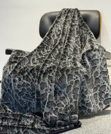 Luxury Soft Warm Faux Mink Throw Blanket Faux Mink Fabric - Black Leopard, 50" X 60" Throw (1 Throw)