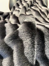 Minko 13 Faux Mink Fabric - Black Stripe, 50" X 60" Throw (1 Throw)
