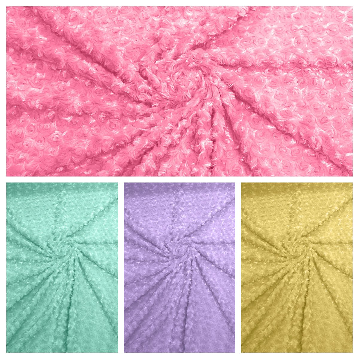 Minky Rosebud Minky Fabric - Raised Rosebud Texture, 58" Width (1 Yard)