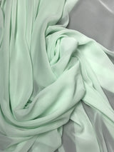 Mint Polyester Chiffon Fabric - Mint, Very Light Sheer, 59"-60" Width (1 Yard)