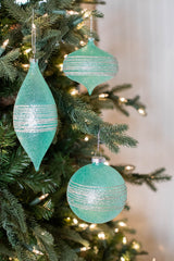 4-7" Mint Glitter Sweet Shoppe Ornament - 3 Pc/Box
