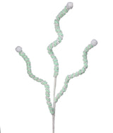 25 Inch Mini Cottonball Peppermint Christmas Spray - Green/White