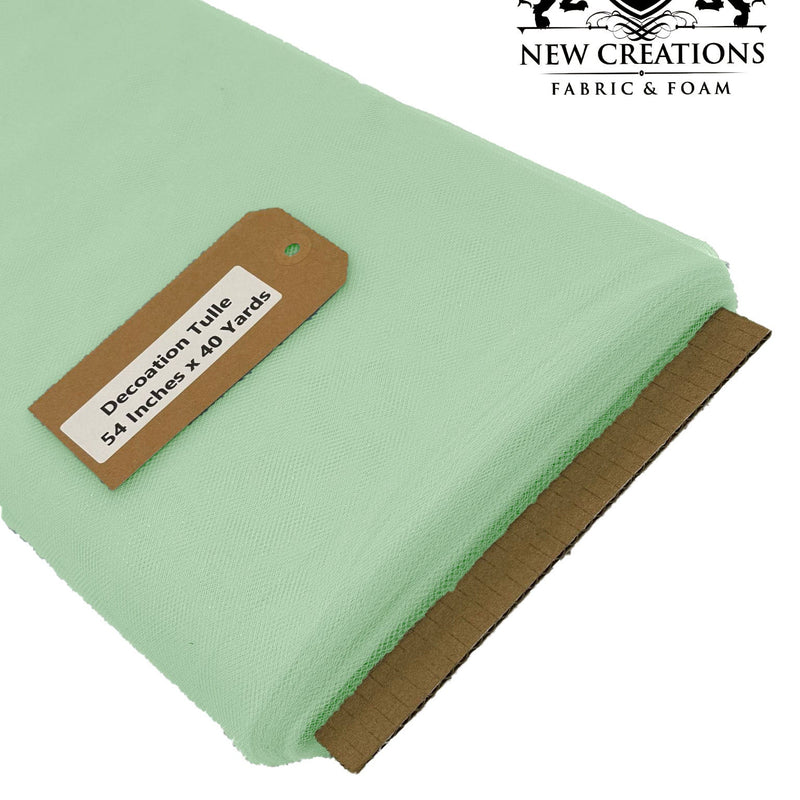 Mint Tutu Tulle Fabric - Mint Sheer Netting, 54" Width (5 Yards)