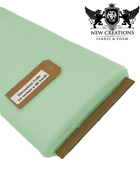 Mint Tutu Tulle Fabric - Mint Sheer Netting, 54" Width (5 Yards)