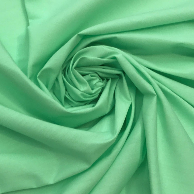 Mint Poly Cotton Fabric - Mint, 59/60" Width (1 Yard)