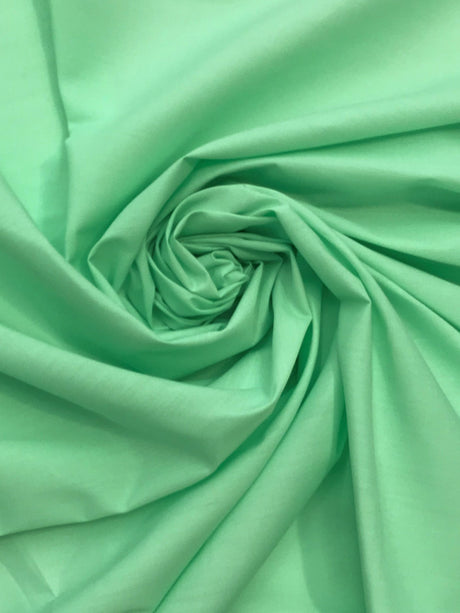 Mint Poly Cotton Fabric - Mint, 59/60" Width (1 Yard)