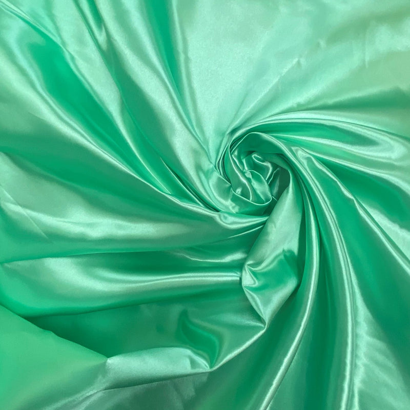 Mint Bridal Satin Polyester Fabric - Mint, Satin, 58"-60" Width
