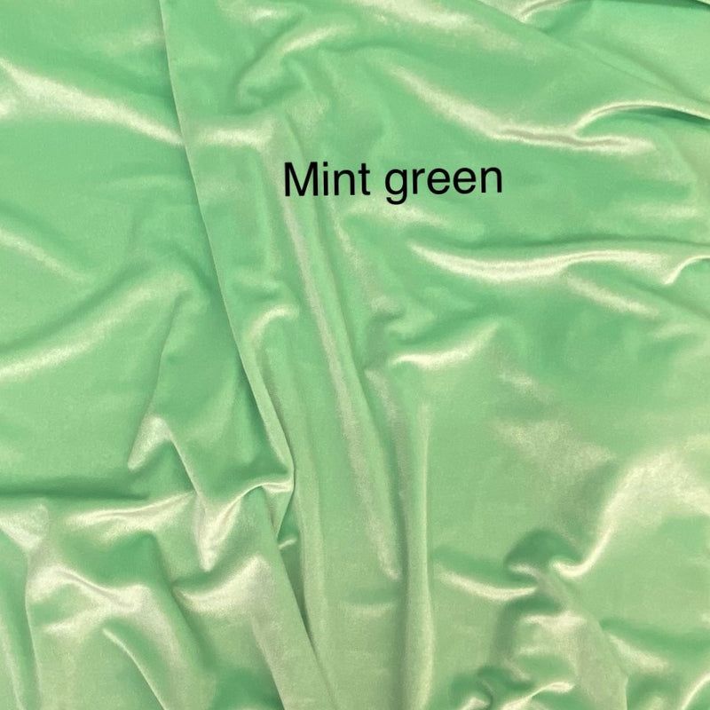 Mint Green Stretch Velvet Fabric - Mint Green, Velvet, 58"-60" Width (1 Yard)