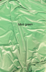 Mint Green Stretch Velvet Fabric - Mint Green, Velvet, 58"-60" Width (1 Yard)