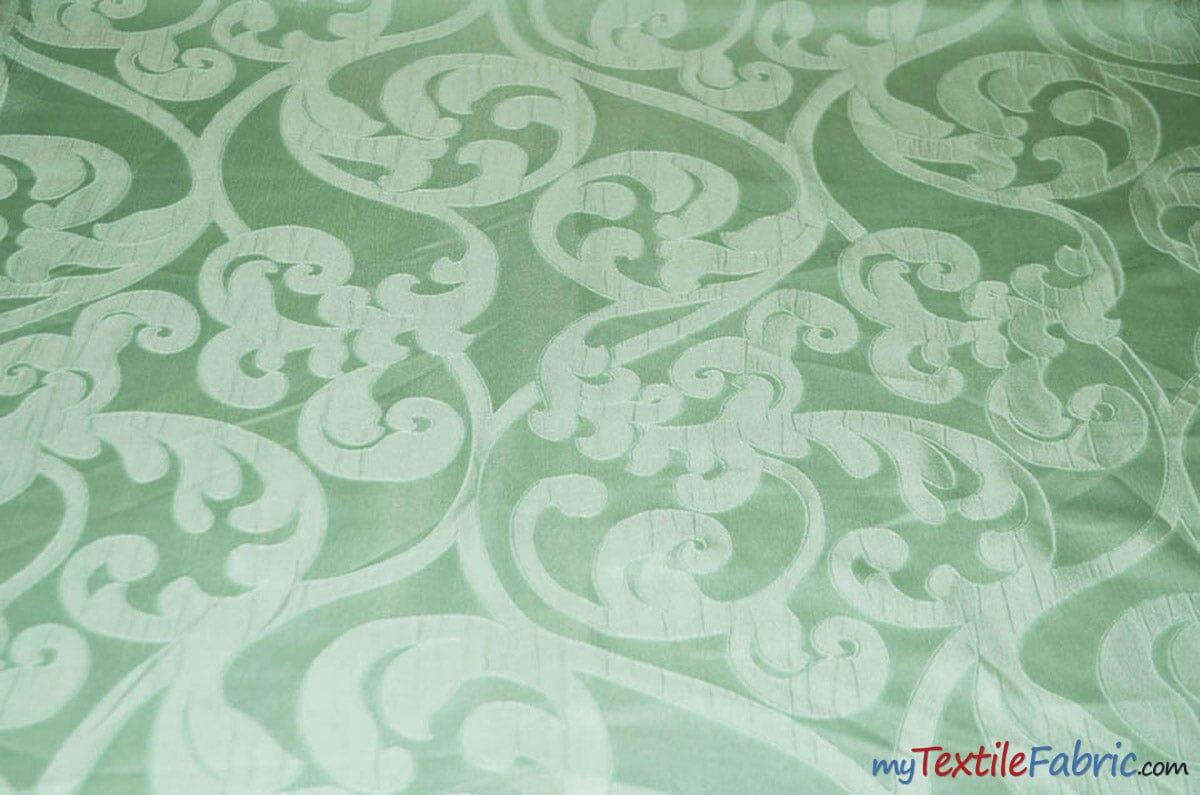 Victorian Damask Jacquard Fabric - Vineyard Damask Pattern, 58/60" Width (1 Yard)