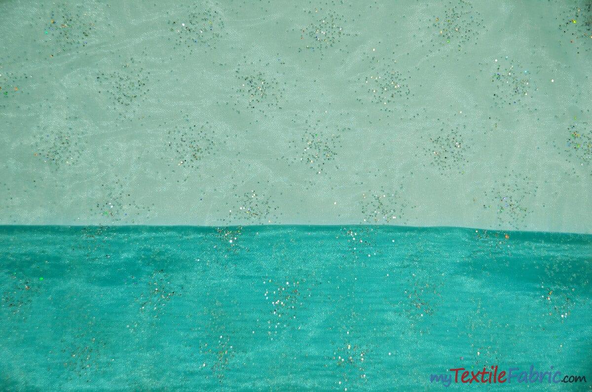 Sparkle Organza Polyester Fabric - Glitter Beads, Sheer, 58" Width (1 Yard)