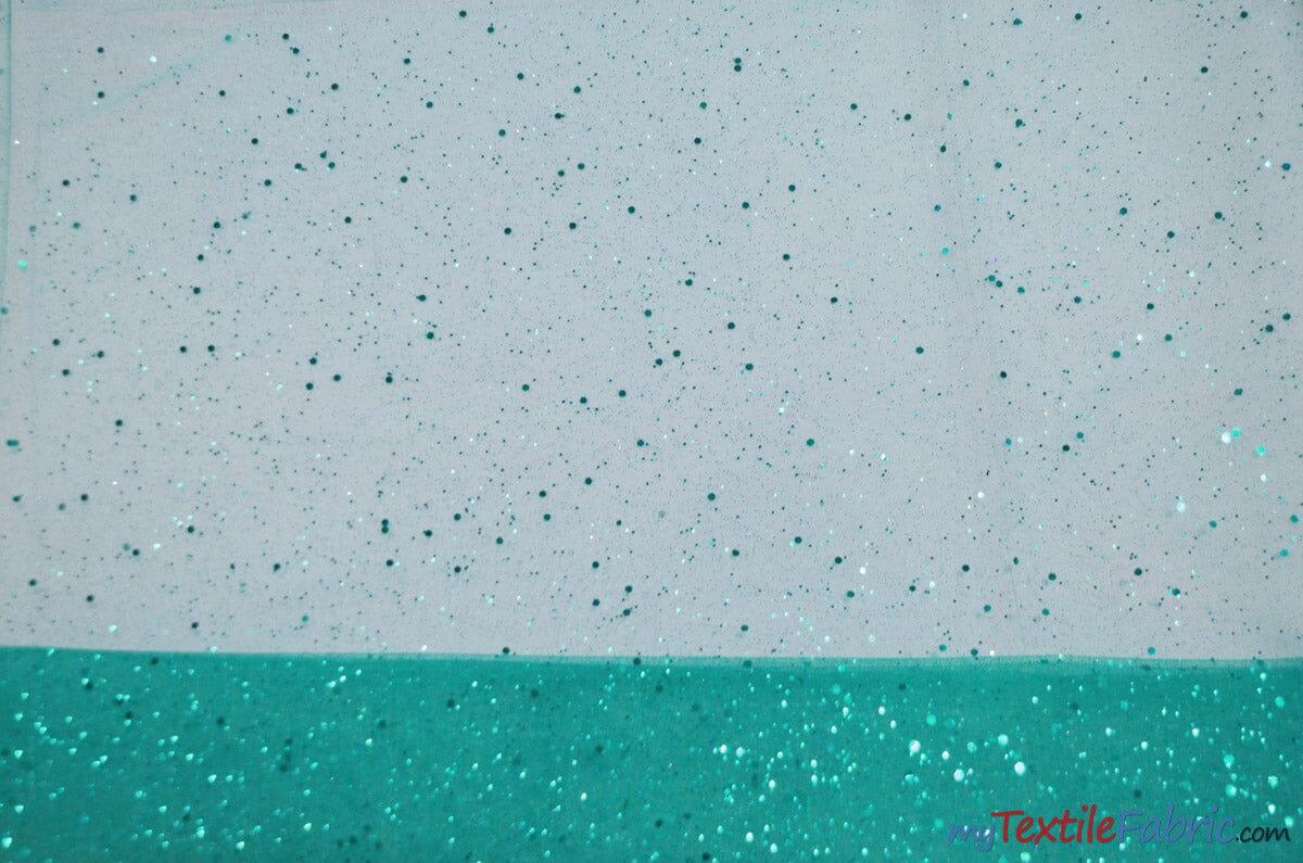 Tulle Glitter With Sequins Polyester Fabric - Glitter Embellished Sheer Tulle, Multiple Colors, 58/60" Width (1 Yard)